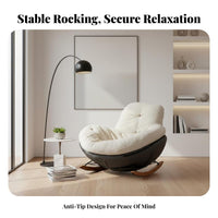 Distinctive Shape Penguin-Shaped rotate chair Modern design Rocking Chair Ergonomic Design Living Room Furniture Thick Padded padding for Adults, Homeowners, Balcony, perusing corner, Bedroom