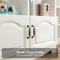European design Floor-Standing Shelving Unit with Doors Minimalist Design shelving unit Tall Storage Furniture Easy to Assemble for Students, Book Lovers, Homeowners, Kid's Room, Home Office, Study, Bedroom