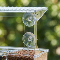 Window Feeder, Rectangular Bird Cage with four sturdy Suction Cups, Small Size Outdoor Pet Bird Feeder for Garden Window Viewing