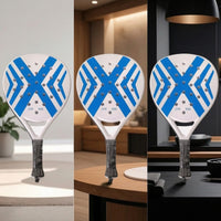 Rigid Padel Racket with Wrist Strap Teardrop-Shaped Perforated Padel Racket Versatile Paddle Stable for Families, Beginners, Outdoor Play