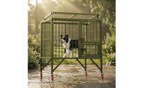 Galvanized Steel Outdoor Dog Kennel Wire Mesh Heavy Duty Dog Kennel Latch Door Pet Enclosure Weather-Resistant for Large Dogs