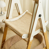 Double Layer Rocking Bed [Cat Bunk Bed], Lullaby Rocking Feature, Freestanding Cat Hammock and Swing, Padded Material for Sleeping and Playing