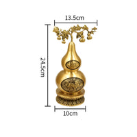 Brass Gourd Statue Feng Shui Gourd Ornament Chinese Desktop Decoration for Living Room