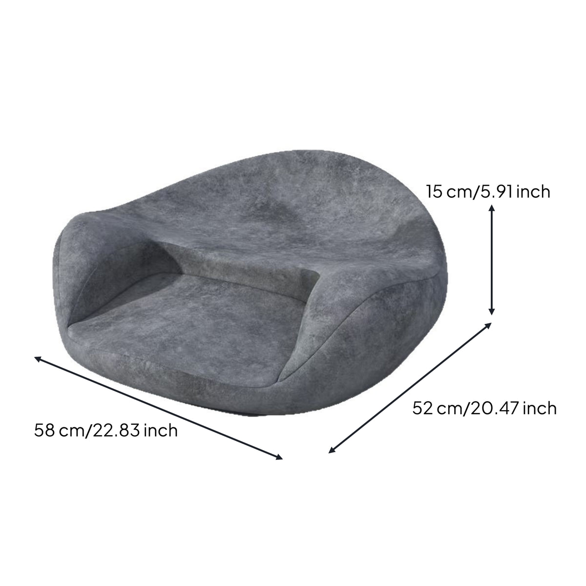 Soft Textile Memory Foam Meditation Cushion Curved Sides Low-Profile Meditation Cushion