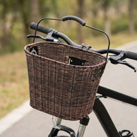 Foldable Bicycle Detachable Woven Basket for Brompton D5D7 Vintage Japanese Style Bike Basket Shopping Basket