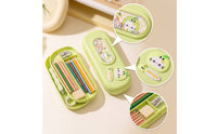 Pencil Case Hard-Shell Pencil Box Stationery Box with Compartments Cute Storage Organizer Cartoon for Students, School