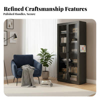 Formaldehyde-Safe Multi-Compartment Cabinet Large Capacity Safe Standing Cupboard Sturdy and Long-Lasting Bookcase Easy Assembly for Families, Homeowners, Parents, Living Room, Bedroom, Entryway, Office