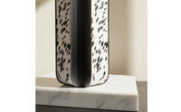 Minimalist Design Metal Geometric Vase Modern Look Art Vase Textured Surface for Entryway, Living Room