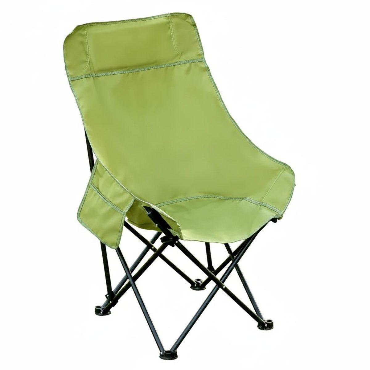 Easy Setup High Back Camping Chair Ergonomic Design High Back Folding Chair Stable Structure Breathable Material for Artists, Fishermen, Fishing, Backyard