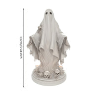 Specters Statue with Skeletal Base Halloween Specters Statue Tabletop Sculpture for Bookshelf, Office Desk