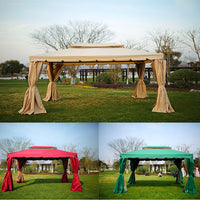 Outdoor Large European Style Gazebo Canopy Tent with Sidewalls and Mosquito Netting