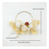 Artificial Flower Hoop Wreath Round Floral Hoop Wreath Lifelike for Home Decor