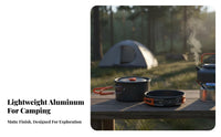 Lightweight Backpacking Pot and Kettle Set Compact & Space Saving Camping Cookware Set Long-Lasting for Backpackers, Hikers, Hiking