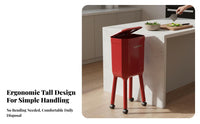 High-Leg Trash Can No-Bend Design Elevated Garbage Can Rolling Garbage Bin with Lid Long-Lasting Wheels Rolling Waste Bin With