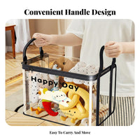 particle-resistantResistant closureed stuffedie Barrel transparent Design Stuffed creature Container Large Capacity Toy container Space-Saving for children, young children, Parents, Playroom, Nursery, Bedroom, Living Room
