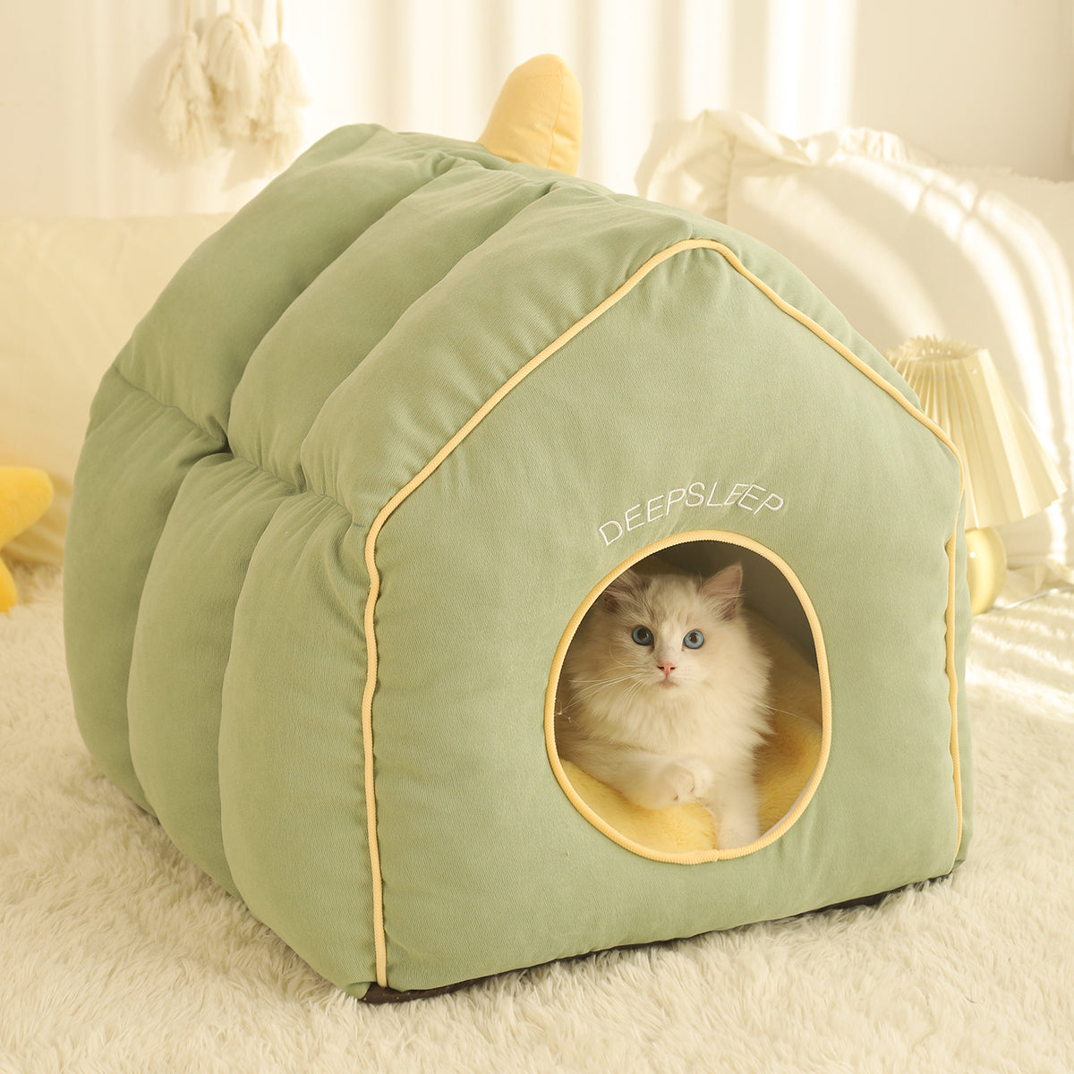 猫窝封闭式猫咪安全感窝加厚睡窝家用幼猫睡袋宠物冬季保暖猫帐篷