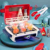 Cooking Toy Set Lights and Music Children's Play Kitchen Realistic Steam Effect Kids Outdoor Cooker Playset for Preschoolers, Young Children