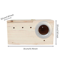 Wooden Breeding Box with Lid Hinged Bird Nesting House with Perch Enclosed Bird House for Parakeets