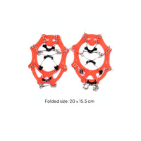 Elastic Ice Crampons with 8 Teeth Stretch-on Shoe Crampons Long-Lasting Ice Spikes Heavy-Duty for Commuters, Hiking