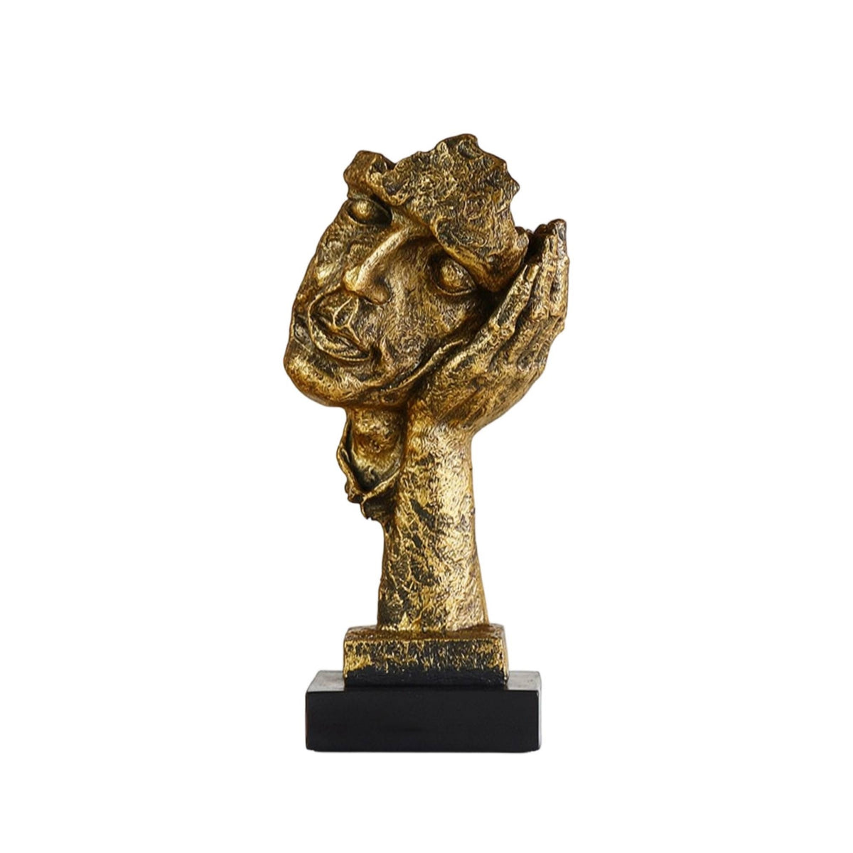 Abstract Modern Sculpture with Pedestal Artistic Face Statue for Art Collectors, Living Room, Office