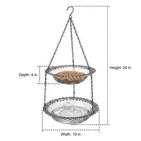 Hanging Bird Feeder and Bird Bath for Outdoor Garden, Round Basin Hanging Decoration, Courtyard Feeder Hanger Chain