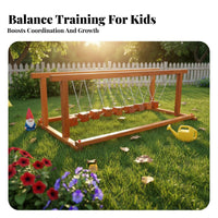 Solid Wood Construction Wooden Swing Bridge Long-Lasting Wooden Balance Beam Polished Burr-Smooth Surface Children's Hanging Bridge Anti-Slip Design for Preschoolers, Toddlers, Girls, Kindergarten, Daycare Center, Indoor Play Area, Playroom