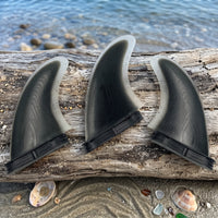 3 Pieces Thruster Fin Control-Oriented Surfboarding Fin with Paired-Tab Base Textured Twin Fins for Surfers