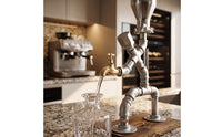 Pipe Decanter Industrial Beverage Decanter Vintage Beverage Dispenser for Collectors, Kitchen Counter