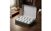 10-Slot Watch Storage Case Zippered Watch Travel Case Portable Compact for Travelers, Business Trips