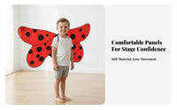 Kids Butterfly Appendages Cartoon Print Ladybug Costume Appendages Colorful Design Butterfly Wing Cape for Girls, Boys, Dress-up Play, Birthday Party