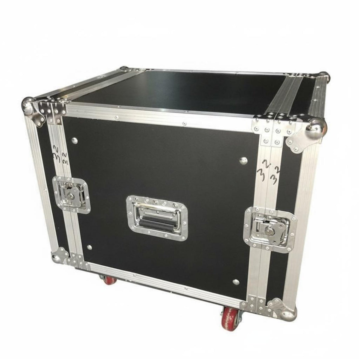 Heavy-Duty Audio Mixer Rack Case Shockproof Portable Audio Rack Pressure-Resistant Rolling DJ Mixer Stand Easy Mobility for DJs, Musicians, Live Performance, Stage, Touring