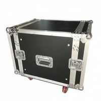 Heavy-Duty Audio Mixer Rack Case Shockproof Portable Audio Rack Pressure-Resistant Rolling DJ Mixer Stand Easy Mobility for DJs, Musicians, Live Performance, Stage, Touring