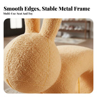 Cute Design Rabbit Shaped Stool Soft and Comfortable Cartoon Creature Stool Multipurpose Cartoon Rabbit Footstool Strong Load Capacity for Toddlers, Parents, Adults, Playroom, Entryway, Living Room, Kindergarten