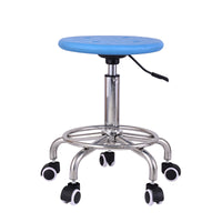 Stainless Steel Swivel Stool with Wheels, Adjustable Height for Lab, Cleanroom, or Dining
