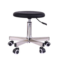 Stainless Steel Swivel Stool with Wheels, Adjustable Height for Lab, Cleanroom, or Dining