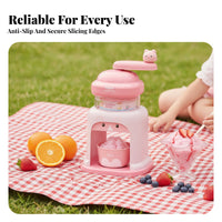 Clear Viewing Circular Window Hand Crank Shaved Ice Machine Anti-Slip Pads Manual Ice Shaving Machine Decorative Sticker Strips Small Appliance Compact