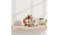 Role-Playing Fun Ice Cream Shop Playset Educational Pretend Play Food Truck Stackable Scoops for Preschoolers, Daycare