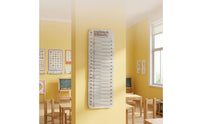 Transparent Pockets Numbered Writing Instrument Pocket Chart White Nylon Wall Hanging Writing Instrument Organizer Metal Grommets Stitched Edges