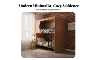 Modern Loft Bed Space Saving Bunk Bed with Storage Sturdy Metal Frame Bedroom Furniture for Students, Young Adults, Dormitory, Student Accommodations