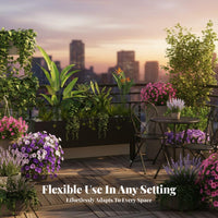 Balcony Planter Trough Indoor Outdoor Use Metal Planter Box Resistant Windowsill Flower Container for Patio