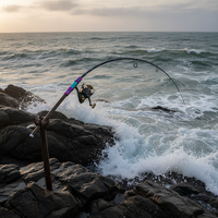Carbon Fiber Long-Range Surf Fishing Rod with Reel Set for Saltwater and Freshwater