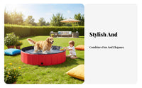 No Inflation Needed Foldable Dog Swimming Pool Multi-Purpose Collapsible Pet Bathing Tub Anti-Slip Bottom Foldable Dog Pool Nonslip for Pets, Dogs, Toddlers, Travel, Indoor, Backyard