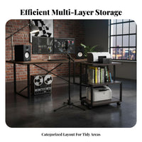 Power Amplifier Cabinet Large Capacity Mobile Audio Equipment Rack Sturdy Construction Rolling Multi-Tier Amplifier Stand for Living Room