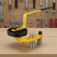 Non-Slip Handle Deck Board Straightening Tool Curved Arm Deck Board Straightener Contact Point Wheel Knurled Posts