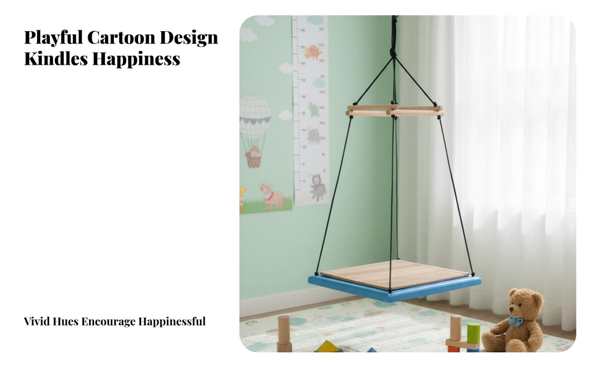 Vestibular Stimulation Suspended Platform Swing Long-Lasting Construction Adjustable Hanging Seat Soft and Sturdy Indoor Play Equipment Easy Installation for Children, Toddlers, Occupational Therapists, Kindergartens, Playrooms, Playroom, Bedroom