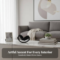 Light Luxury aesthetic Golden Figurine Modern Design House Decoration Elegant Accent Abstract Sculpture polished Lines for Interior Designers, Office Workers, Living Room, shelf, Model Home, Coffee Table