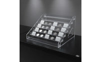 Easy to Clean Desktop Badge Display Rack Sturdy Clear Stepped Display Stand Space Saving Acrylic Tiered Organizer for Countertop