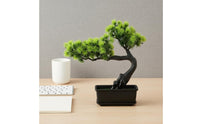 Fake Conifer Bonsai Low Maintenance Fake Conifer Tree Plant Realistic Japanese Decorative Style for Shelf