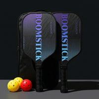 2 Pieces Carbon Fiber Pickleball Paddle Set with Balls 16mm Pickleball Paddles with Carry Bag Cushioned Racket Anti-Slip for Beginners, Outdoor Play, Training