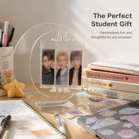 DIY Rotating Photo Frame for 3-inch Cards - Transparent Acrylic Display Stand